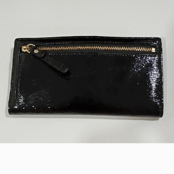 Kate Spade Black Glossy Wallet with Bow - Picture 3 of 6